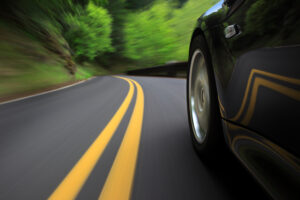 Electric Car On Road